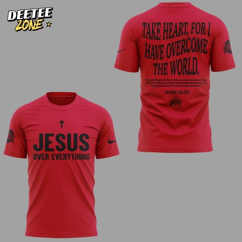 Ohio State Buckeyes Jesus Over Everything 2025 Red Shirt