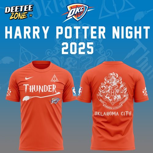 Oklahoma City Thunder x Harry Potter Night Orange Shirt 2025