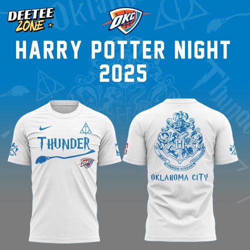 Oklahoma City Thunder x Harry Potter Night White Shirt 2025