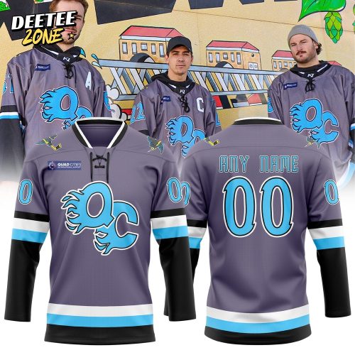 Quad City Storm Professional Special Grey Hockey Jersey