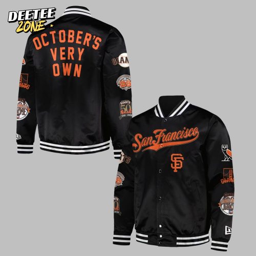 San Francisco 49ers Black Full-Snap Twill Satin Special Baseball Jacket