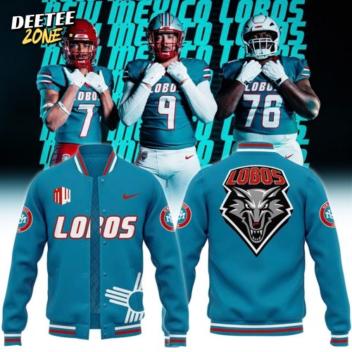 Turquoise University of New Mexico Lobos Football Special Baseball Jacket