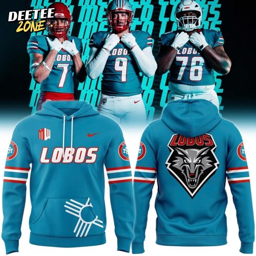 Turquoise University of New Mexico Lobos Football Special Blue Hoodie
