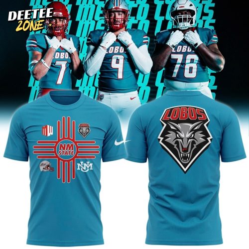 Turquoise University of New Mexico Lobos Football Special Blue Shirt