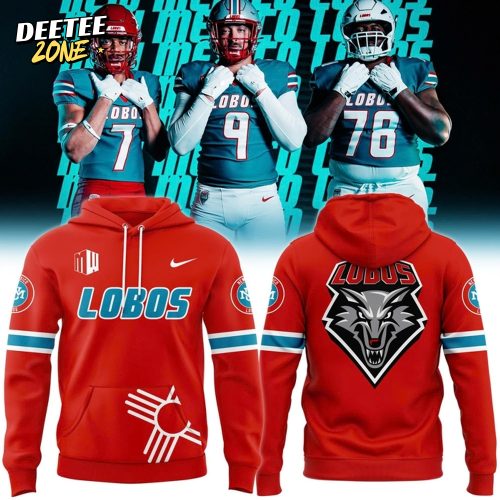 Turquoise University of New Mexico Lobos Football Special Red Hoodie
