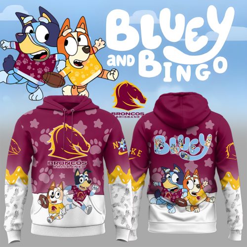 NRL Brisbane Broncos Mixed Bluey and Bingo Hoodie