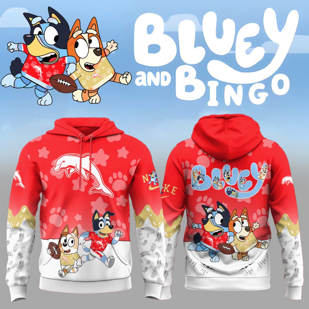 NRL Dolphins Mixed Bluey and Bingo Hoodie