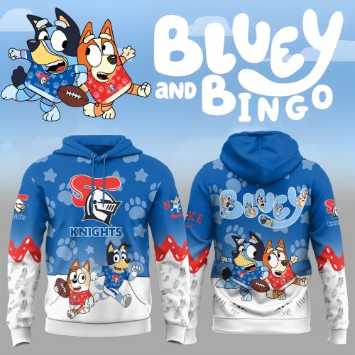 NRL Newcastle Knights Mixed Bluey and Bingo Hoodie