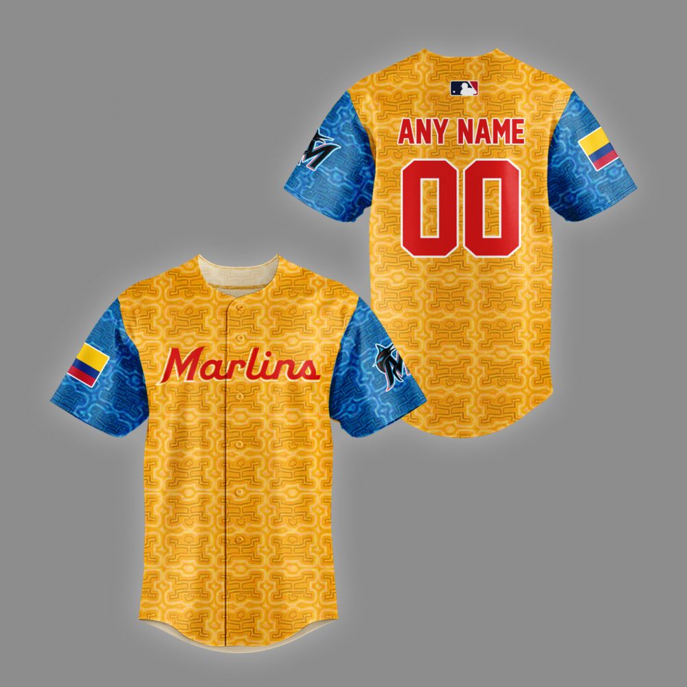 Miami Marlins Baseball Colombian Heritage Custom Jersey 2025