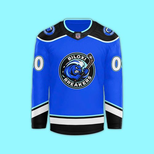 Biloxi Breakers Special New 2025 Blue Custom Hockey Jersey
