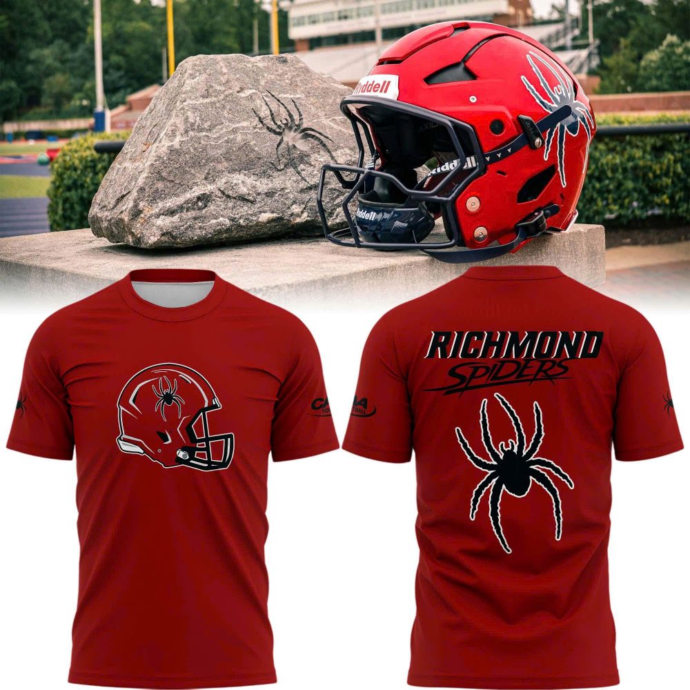 Richmond Spiders Special New Uniform Wordmark Helmet Logo Shirt