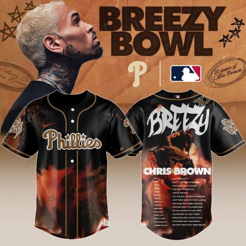 Philadelphia Phillies x Chris Brown “Breezy Bowl XX Stadium World Tour” 2025 Jersey Editions Limited