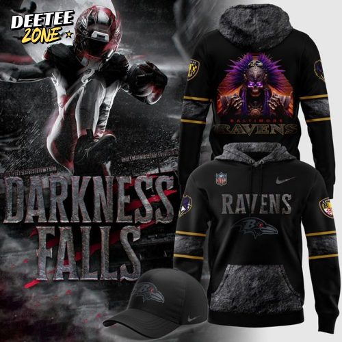 1.Limited Edition Baltimore Ravens ” Darkness Falls ” Hoodie 2025