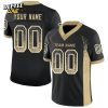 Custom Teal Gold Black Mesh Authentic Football Jersey