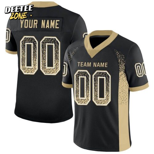Custom Black Vegas Gold White Mesh Drift Fashion Football Jersey