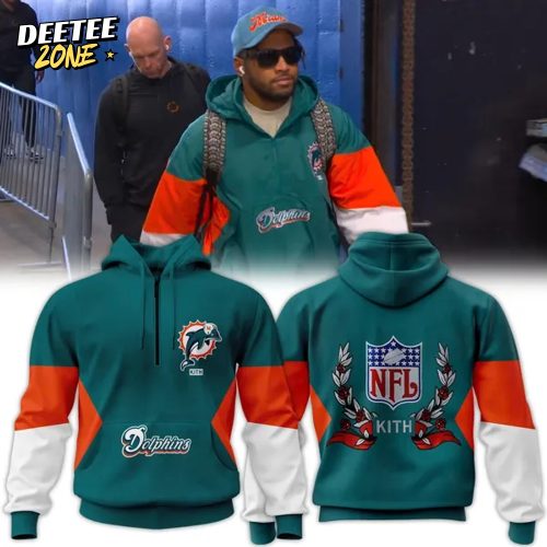 Kith x NFL 47 Miami Dolphins Quarter Zip Anorak With Hood