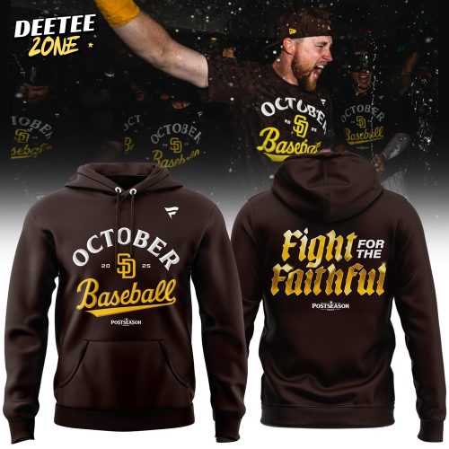 San Diego Padres Fanatics Brown 2025 MLB Postseason Locker Room Hoodie
