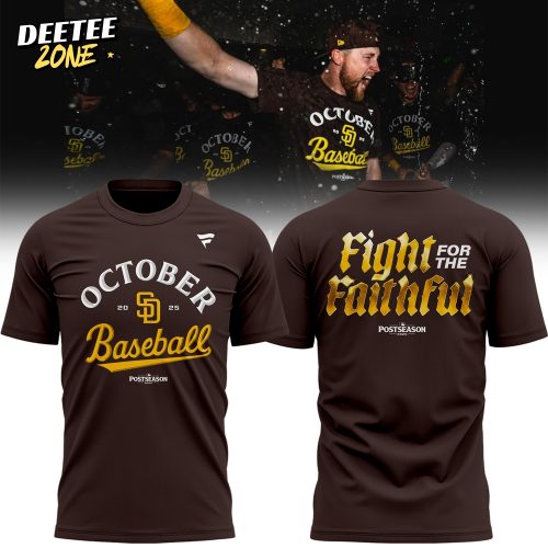 San Diego Padres Fanatics Brown 2025 MLB Postseason Locker Room T-Shirt