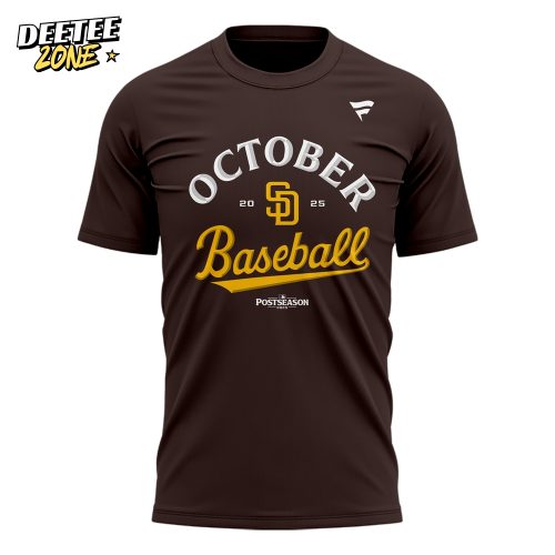 San Diego Padres Fanatics Brown 2025 MLB Postseason Locker Room T-Shirt