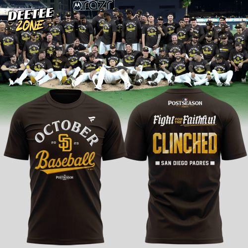 San Diego Padres Fight For The Faithful MLB Postseason October Baseball T-Shirt For Fans 1
