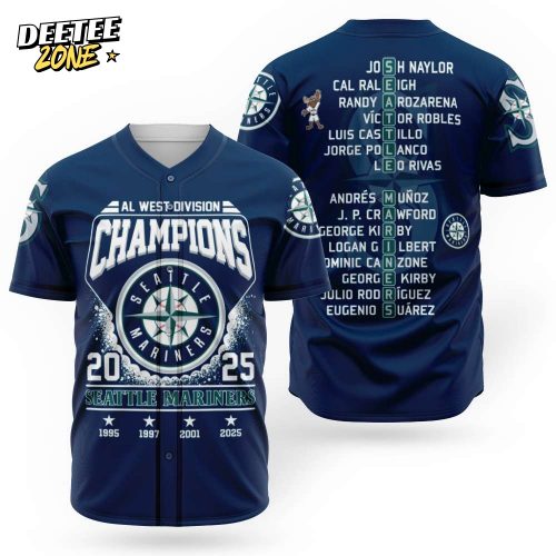 Seattle Mariners AL West 3D-3D Baseball Jersey