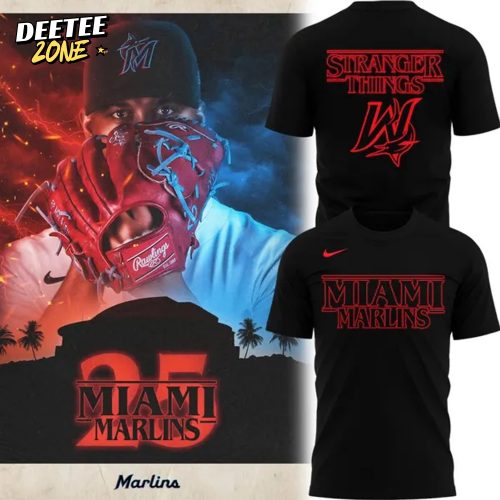 Special New Stranger Things Miami Marlins Logo T-Shirt