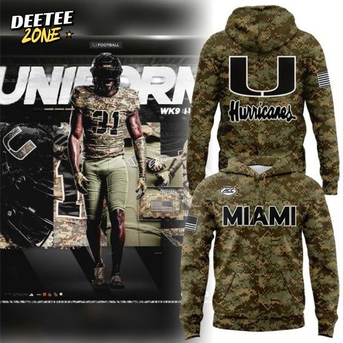 2025 Miami Hurricanes Football Limited Edition Camo hoodie for fans