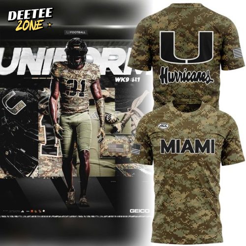 2025 Miami Hurricanes Football Limited Edition Camo t-shirt for fans
