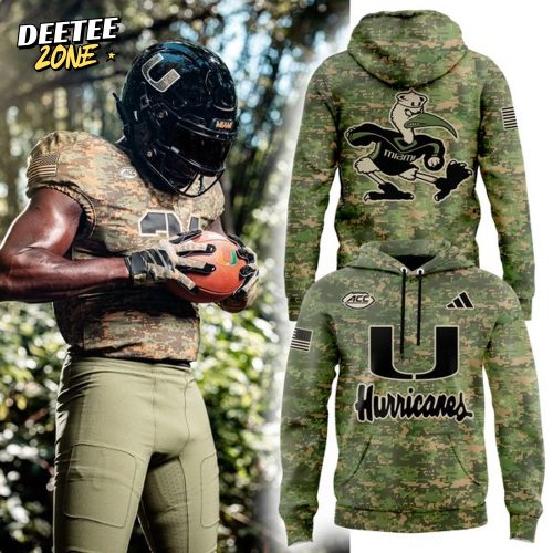 Camo Miami Hurricanes Honor & Support Premier Strategy Hoodie