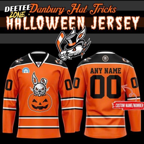 Danbury Hat Tricks ” Happy Halloween ” Hockey Jersey