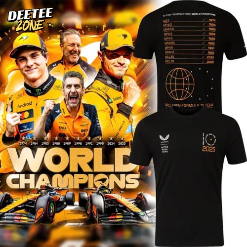 2025 McLaren Formula 1 Team Constructors’ 10 Times T-Shirt – Black