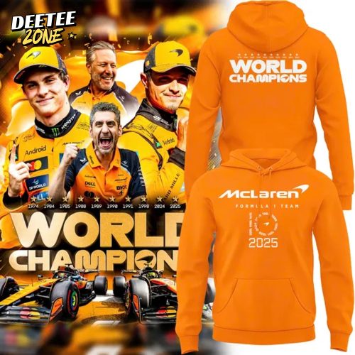 2025 McLaren Formula 1 Team Wordmark Constructors’ 10 Times Orange Hoodie