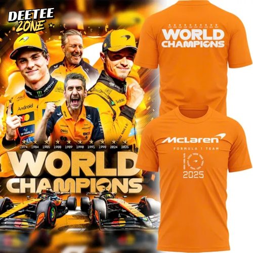 2025 McLaren Formula 1 Team Wordmark Constructors’ 10 Times Orange T-Shirt