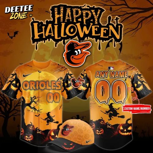 Baltimore Orioles ” Happy Halloween ” Custom Jersey