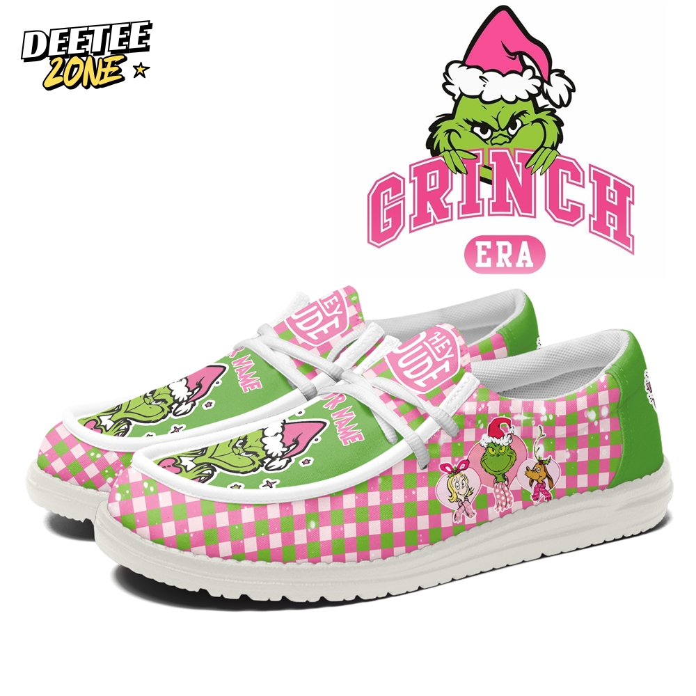 Gleammerch The Grinch x Christmas x Pink October Personalized Hey Dude Shoes For Men And Women Gleammerch The Grinch x Christmas x Pink October Personalized Hey Dude Shoes For Men And Women