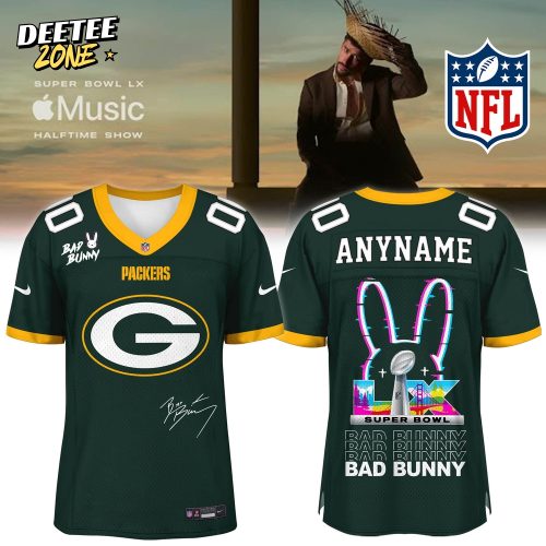 Green Bay Packers x Bad Bunny Super Bowl Football Jersey Limited Edition