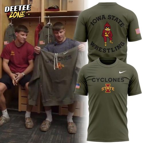 Iowa State Wrestling Veterans Day Special Green Shirt