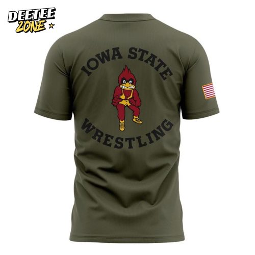 Iowa State Wrestling Veterans Day Special Green Shirt