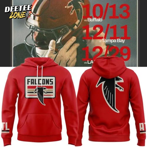 Limited – Atlanta Falcons Men’s Nike Red 2025 Throwback Hoodie