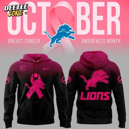 Limited Edition Lions Football Breast Cancer Hoodie