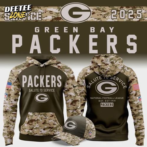 Men’s Green Bay Packers Nike Olive/Camo 2025 Salute to Service Sideline Limited Hoodie