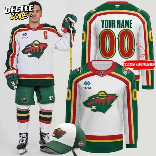 Men’s Minnesota Wild Fanatics White 25th Anniversary Premium Custom Jersey