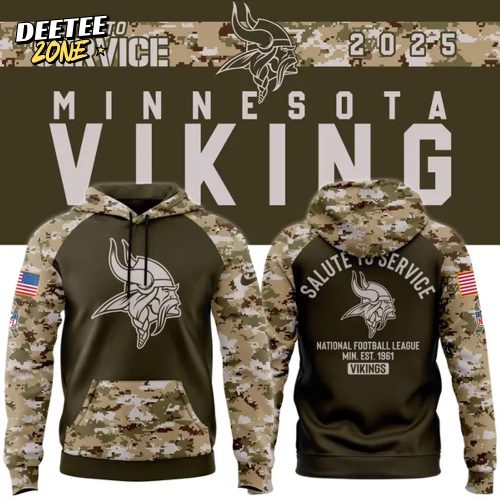 Men’s Nike Olive/camo Minnesota Vikings 2025 Salute To Service Hoodie