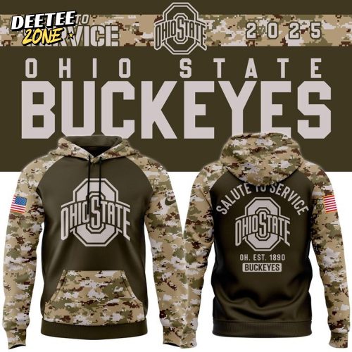 Ohio State Buckeyes Salute To Service 2025 Special Camo Hoodie