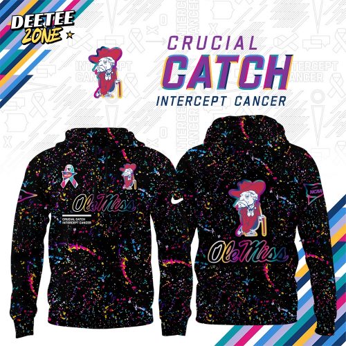 Ole Miss Rebels x Crucial Catch Intercept Cancer 2025 Special Hoodie
