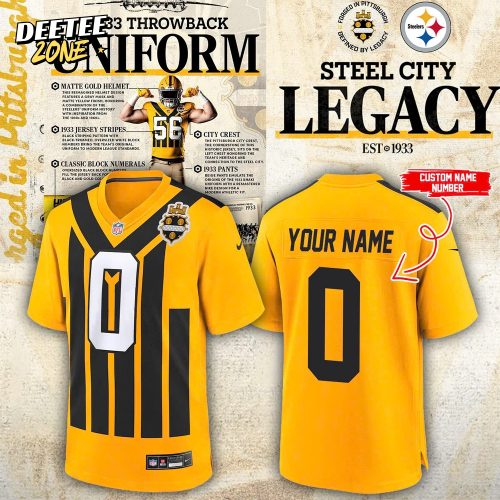 Pittsburgh Steelers DK Metcalf Gold Alternate 1933 Throwback Game Football Jersey