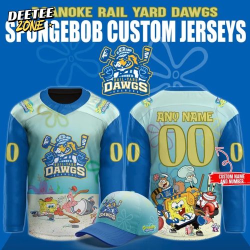Roanoke Rail Yard Dawgs x SpongeBob Squarepants New 2025 Hockey Jersey