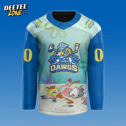 Roanoke Rail Yard Dawgs x SpongeBob Squarepants New 2025 Hockey Jersey