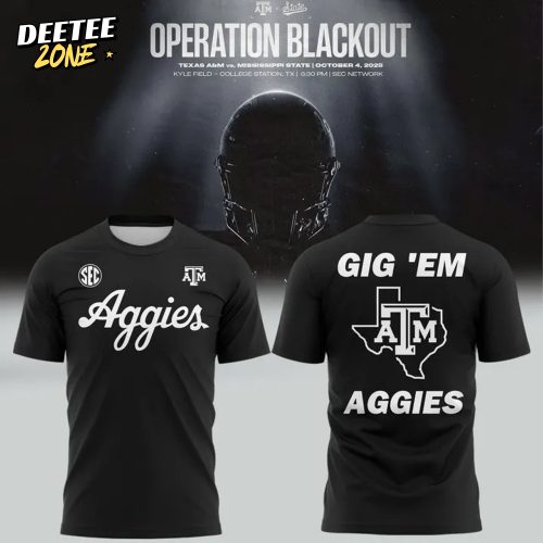Texas A&M Aggies Dark Mode ‘Blackout’ Special Tshirt