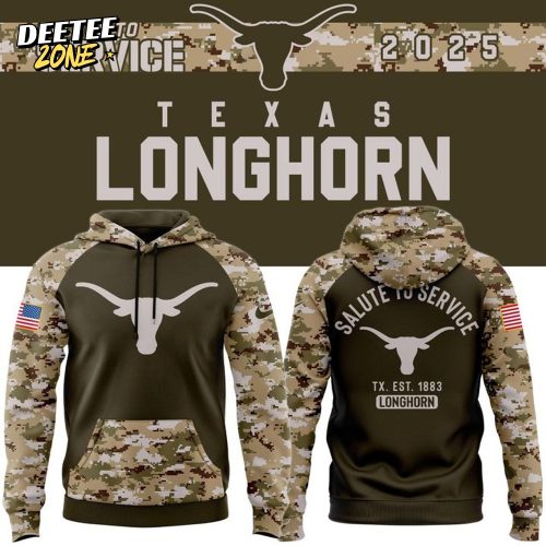 Texas Longhorns Salute To Service 2025 Special Camo Hoodie